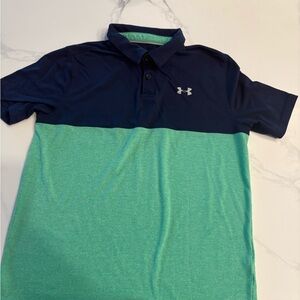 Under Armour Blue and Green Athletic Shirt boys